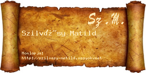 Szilvásy Matild névjegykártya